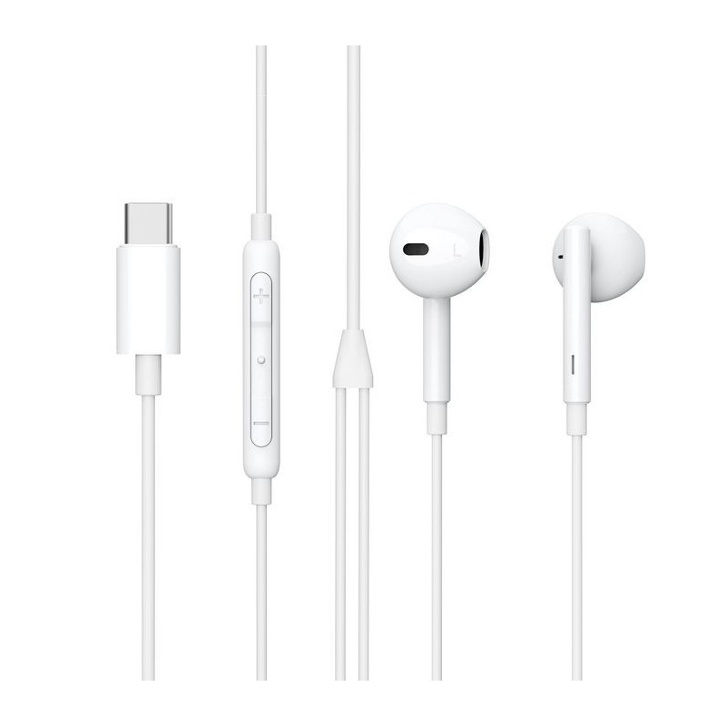 eSTUFF In-ear Headphone for USB-C Device Casque Avec fil Ecouteurs Appels/Musique USB Type-C Blanc