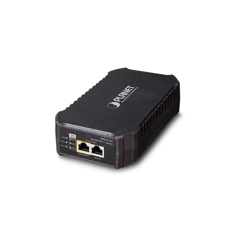 PLANET POE-175-95 séparateur voix-données Noir Connexion Ethernet, supportant l'alimentation via ce port (PoE)