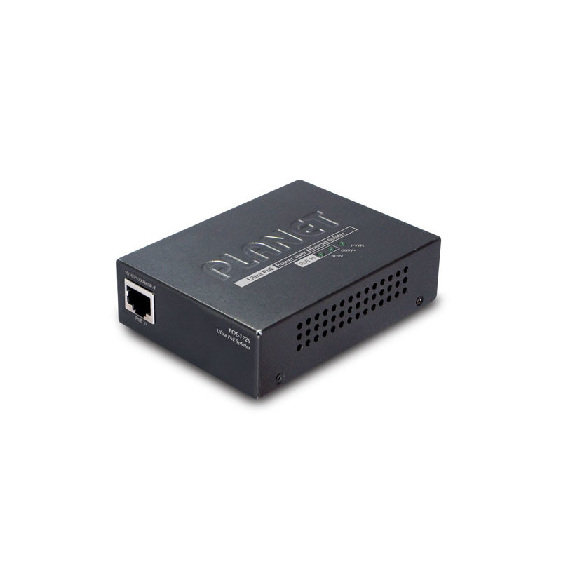 PLANET POE-172S séparateur voix-données Noir Connexion Ethernet, supportant l'alimentation via ce port (PoE)