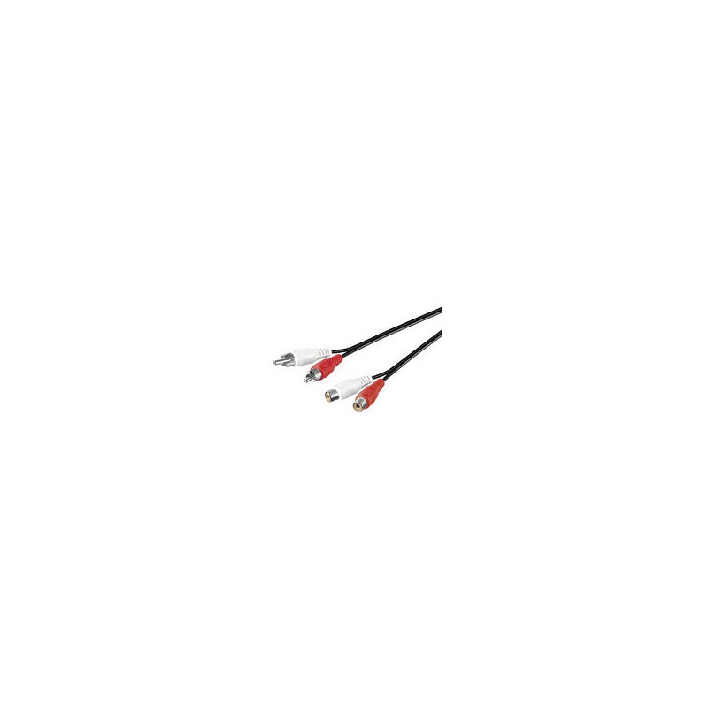 Microconnect 2xRCA/2xRCA 5m câble audio Noir, Rouge, Blanc