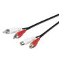 Microconnect 2xRCA/2xRCA 5m câble audio Noir, Rouge, Blanc