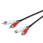Microconnect 2xRCA/2xRCA 1.5m câble audio 1,5 m Noir, Rouge, Blanc