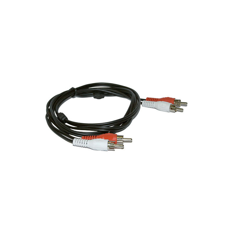 Microconnect 2xRCA/2xRCA, 5m câble audio Noir, Rouge, Blanc