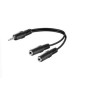 Microconnect 3.5mm - 2 x 3.5mm, M-F câble audio 0,2 m 3,5mm Noir