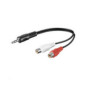 Microconnect 3.5mm/2xRCA, 0.2m câble audio 0,2 m 3,5mm Noir, Rouge, Blanc