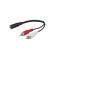 Microconnect AUDALH02 câble audio 0,2 m 2 x RCA 3,5mm Rouge, Blanc, Noir