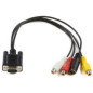 Microconnect MONGGSV câble vidéo et adaptateur 0,3 m VGA (D-Sub) RCA + S-Video Noir