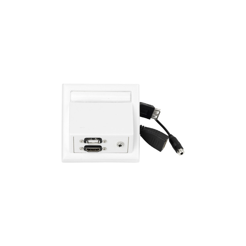 Vivolink WI221260 prise de courant HDMI + USB A + 3,5 mm Blanc