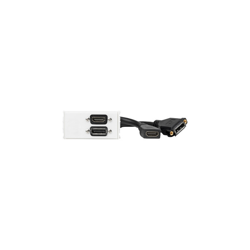 Vivolink WI221267 prise de courant HDMI + DisplayPort Blanc