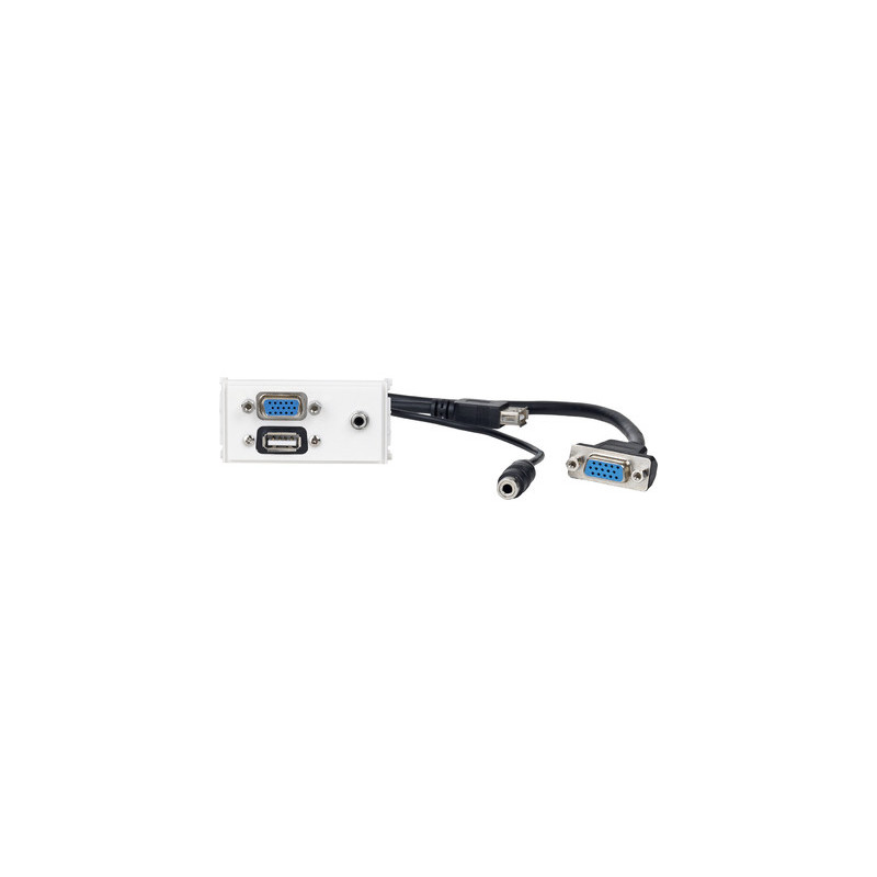 Vivolink WI221271 prise de courant VGA + USB A + 3.5mm Blanc