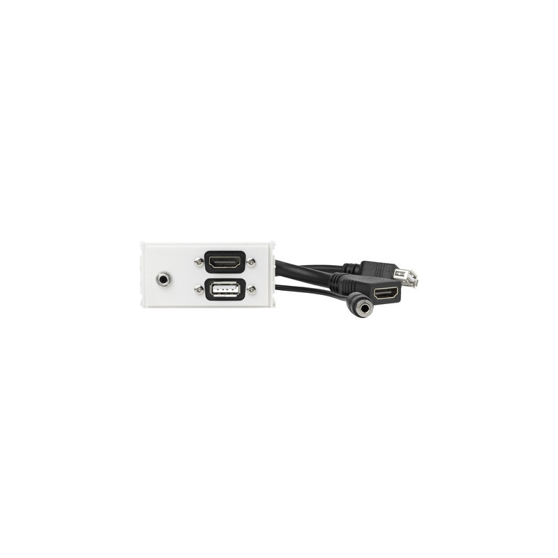 Vivolink WI221281 prise de courant HDMI + USB A + 3,5 mm Blanc