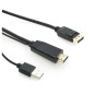 Microconnect HDMI-DP-CON1 câble vidéo et adaptateur 1 m HDMI Type A (Standard) DisplayPort Noir