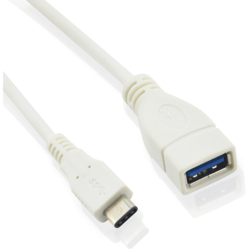 Microconnect USB3.1CAF02W câble USB 0,2 m USB 3.2 Gen 1 (3.1 Gen 1) USB C USB A Blanc