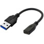 Microconnect USB3.0ACF02 câble USB 0,2 m USB 3.2 Gen 1 (3.1 Gen 1) USB A USB C Noir