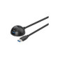 Microconnect 1.5m USB 3.0 câble USB 1,5 m USB 3.2 Gen 1 (3.1 Gen 1) USB A 2 x USB A Noir