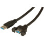 Microconnect USB3.0AAF1PANEL câble USB 1 m USB 3.2 Gen 1 (3.1 Gen 1) USB A Noir