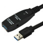 Microconnect USB3.0AAF10A câble USB 10 m USB 3.2 Gen 1 (3.1 Gen 1) USB A Noir, Bleu, Argent