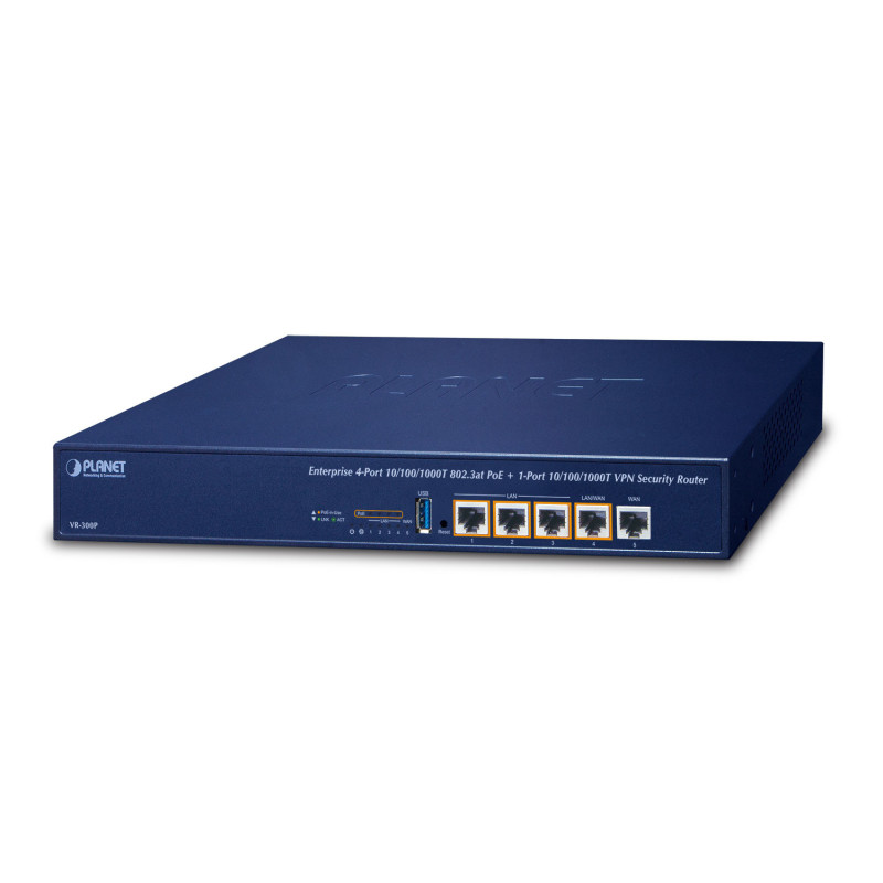 PLANET Enterprise 4-Port Routeur connecté Gigabit Ethernet Bleu