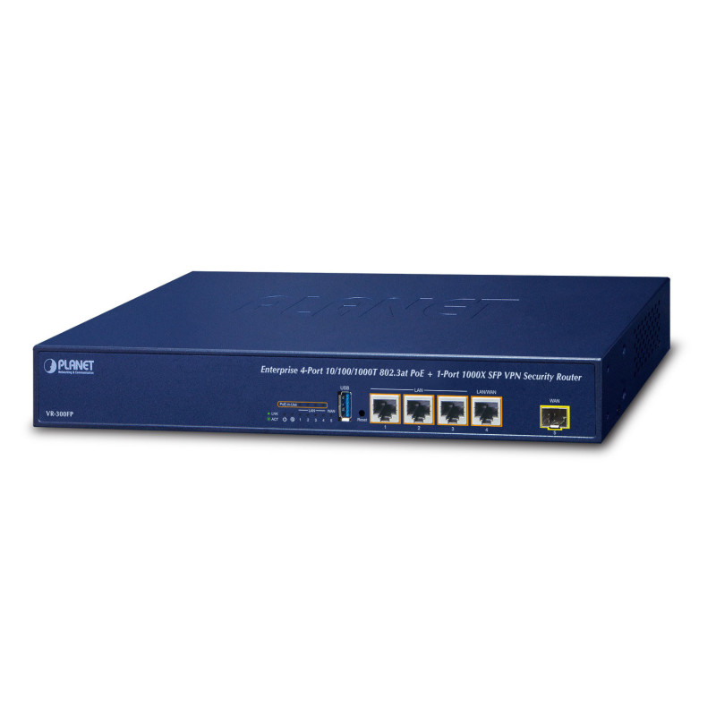 PLANET VR-300FP routeur sans fil Gigabit Ethernet Bleu