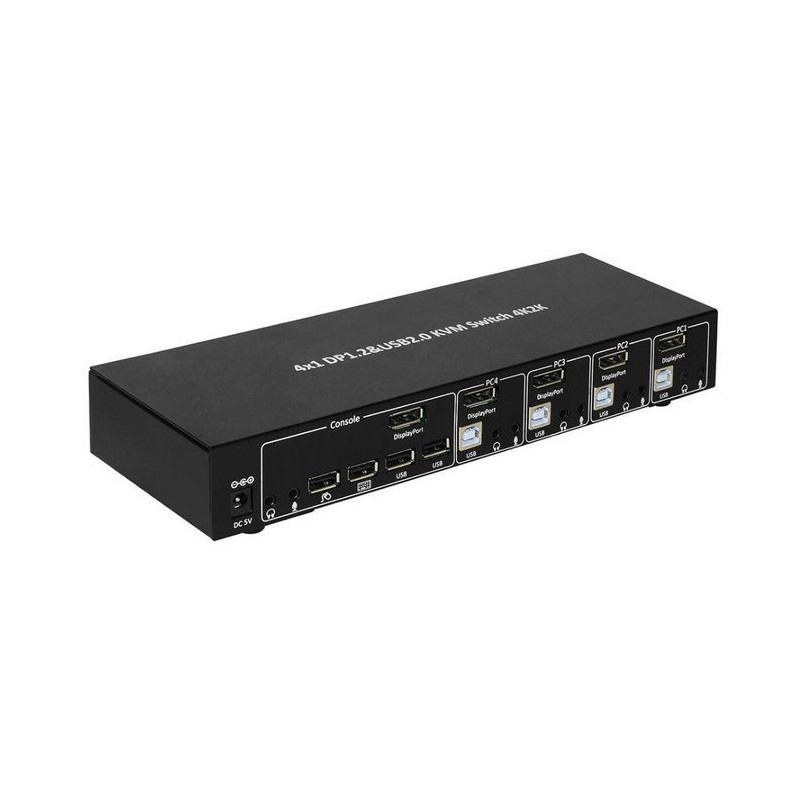 Microconnect MC-DP-KVM401K commutateur écran, clavier et souris Noir