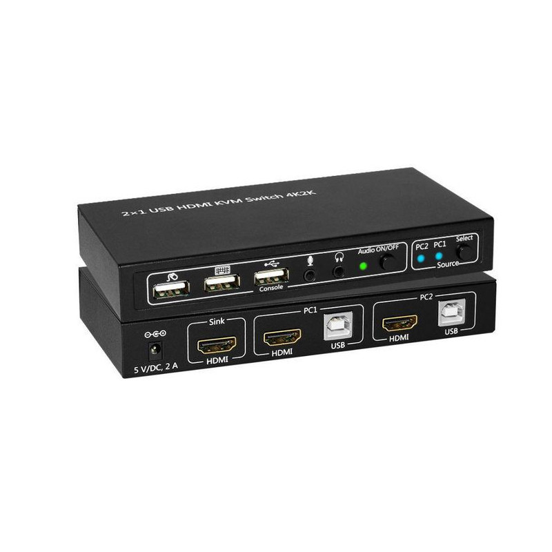 Microconnect MC-HDMI-USBKVM-UK commutateur écran, clavier et souris Noir