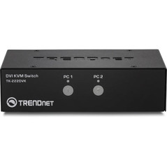 Trendnet TK-222DVK commutateur écran, clavier et souris Noir