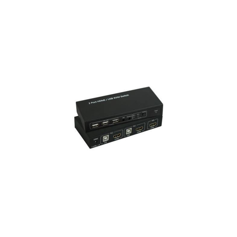Microconnect MC-HDMI-USBKVM commutateur écran, clavier et souris Noir