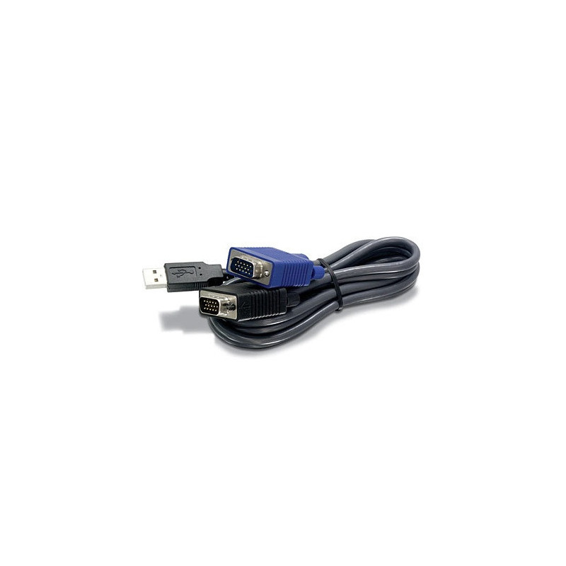 Trendnet 2.8m USB/VGA KVM câble kvm Noir 2,8 m