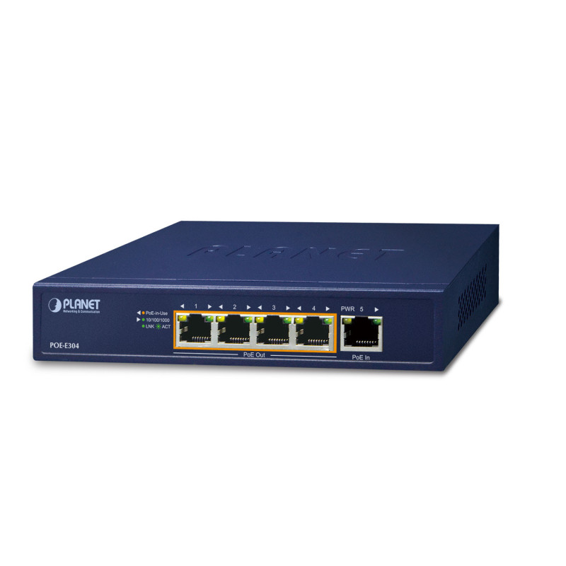 PLANET POE-E304 prolongateur réseau Émetteur et récepteur réseau Bleu 10, 100, 1000 Mbit/s