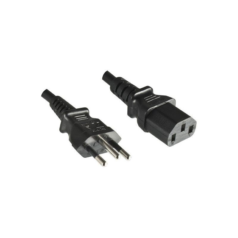 Microconnect PE010430BRAZIL câble électrique Noir 3 m Câble d’alimentation type n Coupleur C13