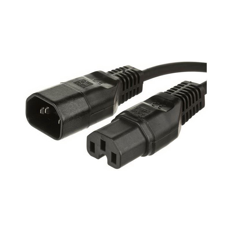 Microconnect PE011410 câble électrique Noir 1 m Coupleur C14 Coupleur C15