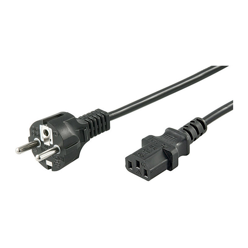 Microconnect PE020410 câble électrique Noir 1 m CEE7/7 Coupleur C13