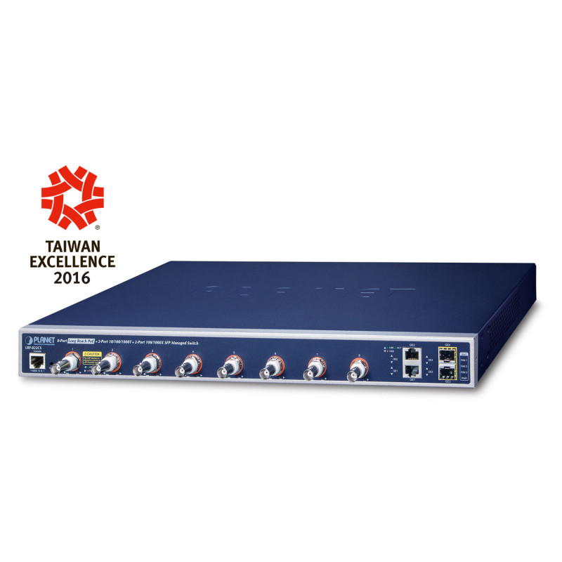 PLANET LRP-822CS commutateur réseau Géré Gigabit Ethernet (10/100/1000) Connexion Ethernet, supportant l'alimentation via ce