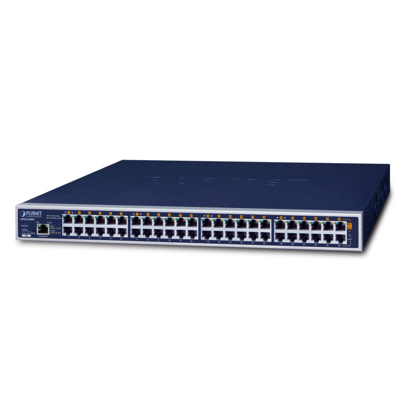 PLANET 24-Port Gigabit 60W Ultra Gigabit Ethernet (10/100/1000) Connexion Ethernet, supportant l'alimentation via ce port (PoE)