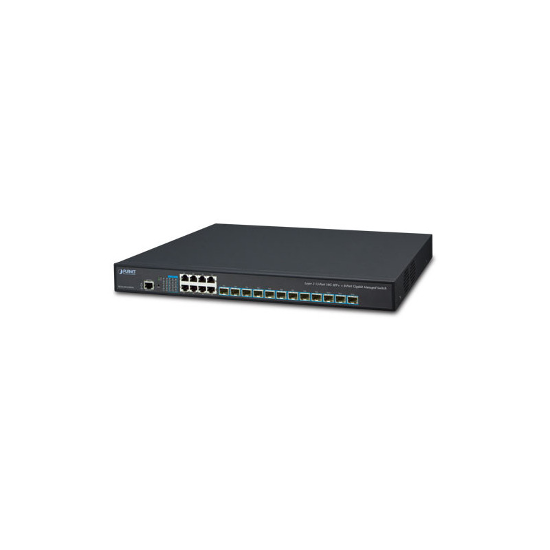 PLANET XGS-6350-12X8TR commutateur réseau Géré L3 Gigabit Ethernet (10/100/1000) 1U Noir