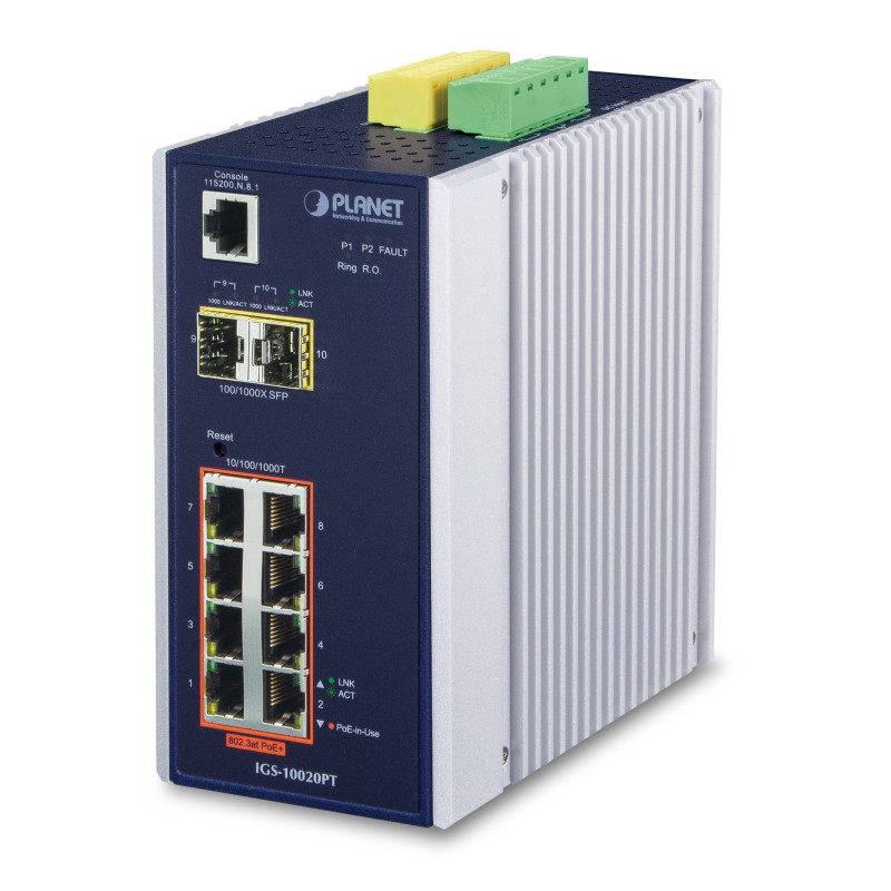PLANET IGS-10020PT commutateur réseau Géré L3 Gigabit Ethernet (10/100/1000) Connexion Ethernet, supportant l'alimentation via
