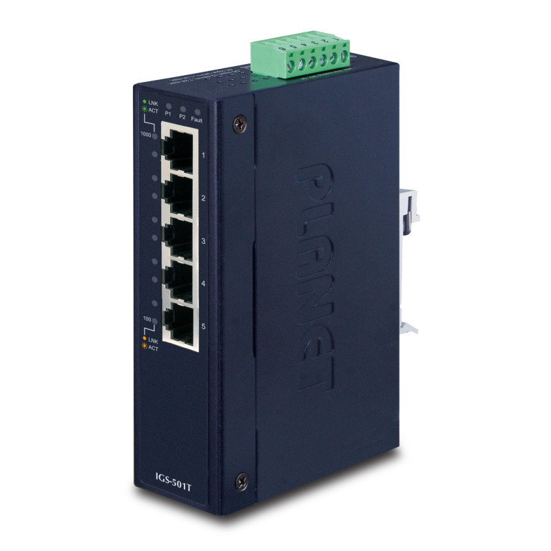 PLANET IGS-501T commutateur réseau Non-géré Gigabit Ethernet (10/100/1000) Bleu
