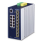 PLANET IP30 Industrial L3 8-Port Géré Gigabit Ethernet (10/100/1000) Bleu, Blanc