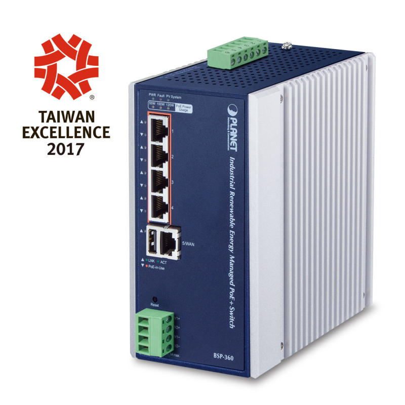PLANET BSP-360 commutateur réseau Géré Gigabit Ethernet (10/100/1000) Connexion Ethernet, supportant l'alimentation via ce port