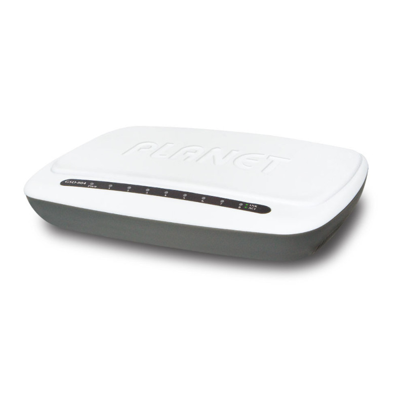 PLANET 8-P 10/100/1000Mbps Gigabit Gigabit Ethernet (10/100/1000) Gris, Blanc