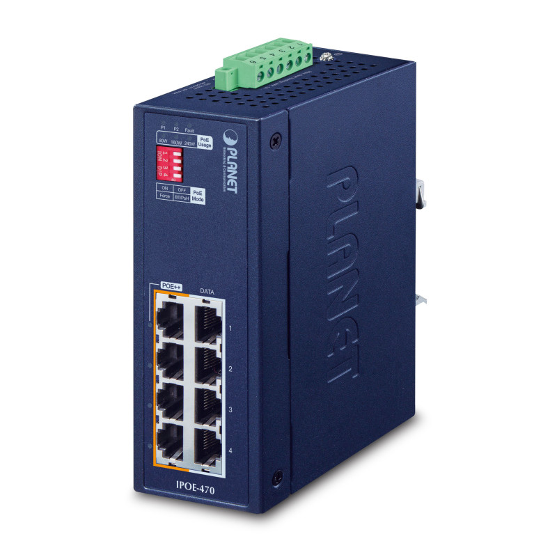 PLANET IP30 Industrial 4-port Gigabit Ethernet (10/100/1000) Connexion Ethernet, supportant l'alimentation via ce port (PoE)