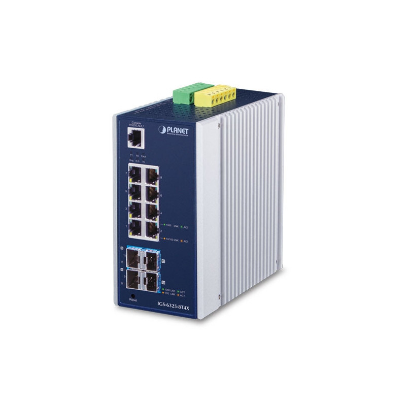 PLANET IGS-6325-8T4X commutateur réseau Géré L3 Gigabit Ethernet (10/100/1000) Bleu, Gris