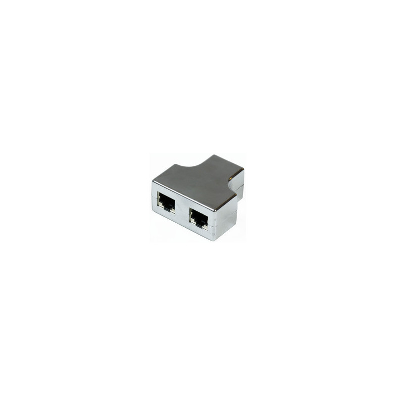 Microconnect RJ45-2xRJ45 F-F séparateur voix-données Noir, Argent