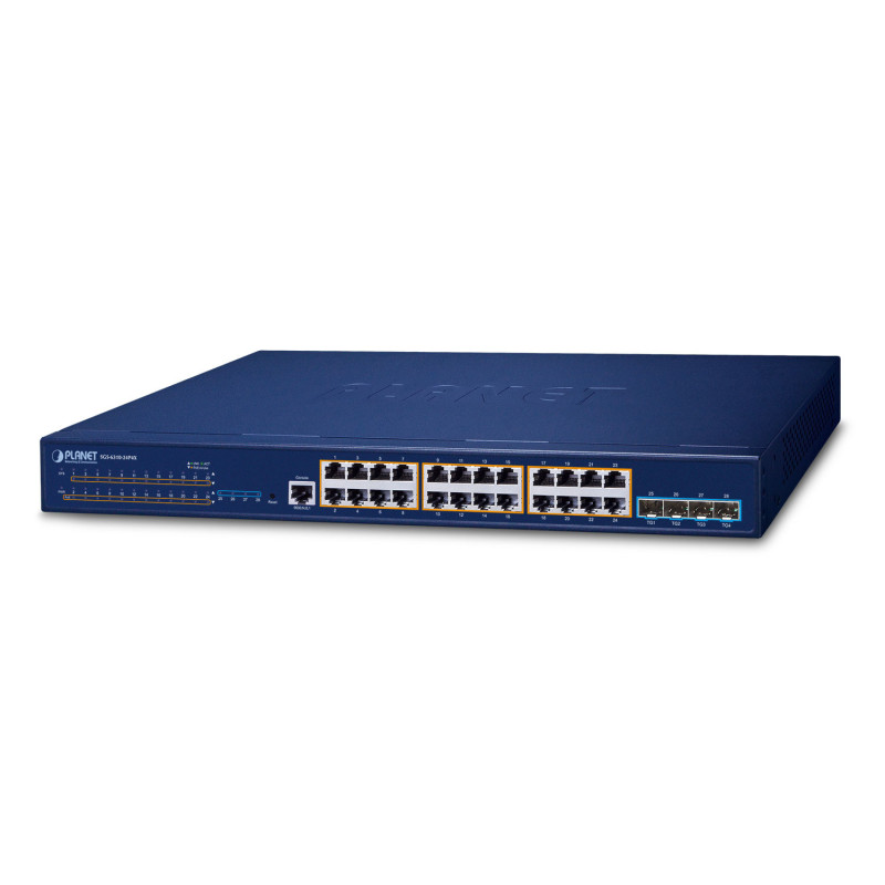 PLANET Layer 3 24-Port 10/100/1000T Géré L3 Gigabit Ethernet (10/100/1000) 1U Bleu