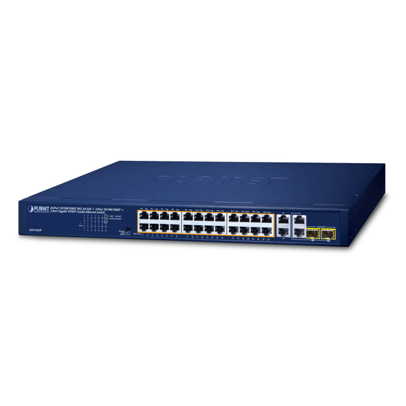 PLANET 24-Port 10/100/1000T 802.3at Non-géré Gigabit Ethernet (10/100/1000) Connexion Ethernet, supportant l'alimentation via