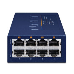 PLANET UPOE-400 commutateur réseau Fast Ethernet (10/100) Connexion Ethernet, supportant l'alimentation via ce port (PoE) Bleu