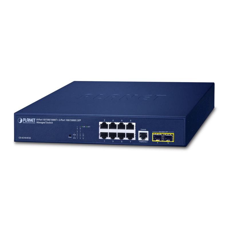 PLANET 10/100/1000T + 2-Port Géré L2/L4 Gigabit Ethernet (10/100/1000) 1U Bleu