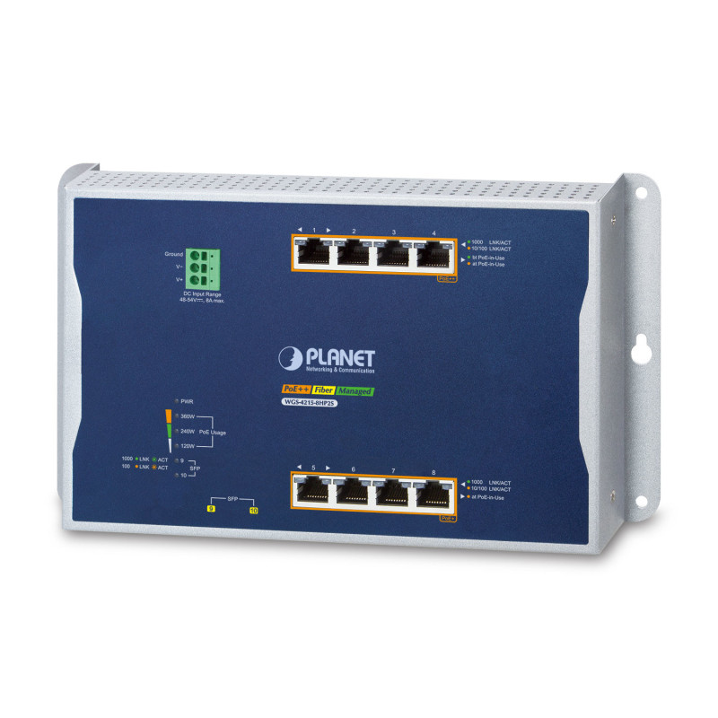 PLANET IP30, IPv6/IPv4, 4-Port Géré L2/L2+ Gigabit Ethernet (10/100/1000) Connexion Ethernet, supportant l'alimentation via ce