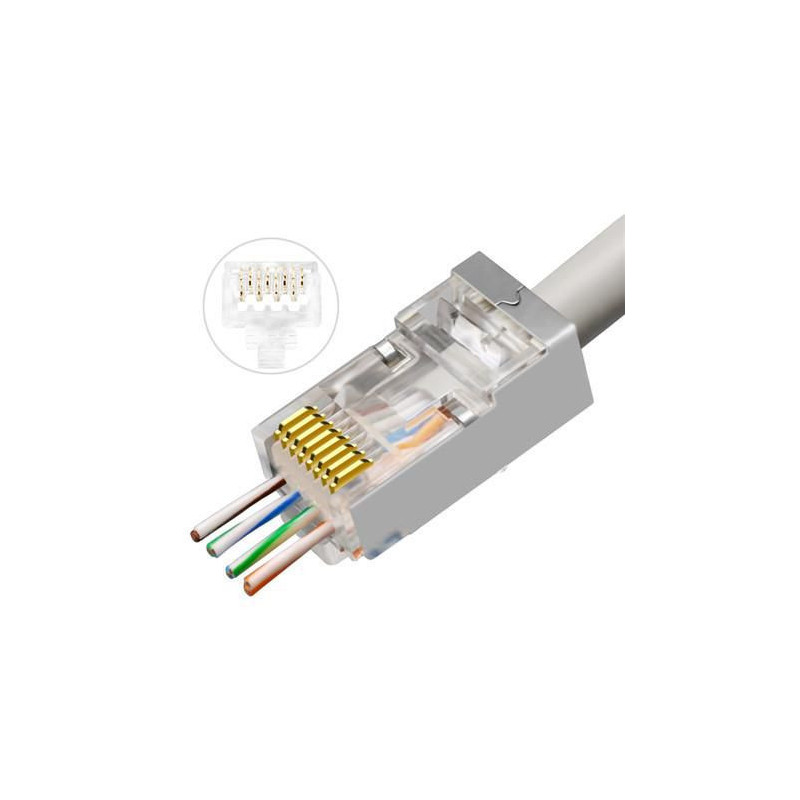 Lanview AWG23-24 stranded/solid connecteur de fils RJ45 Transparent