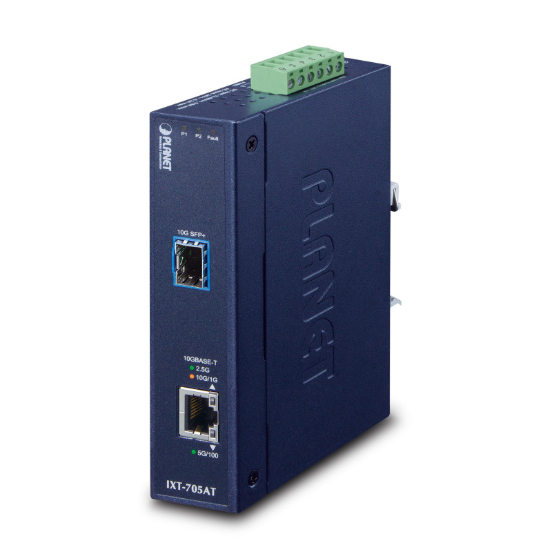 PLANET IXT-705AT convertisseur de support réseau 20000 Mbit/s Bleu